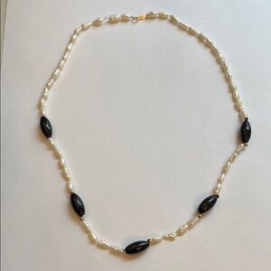 14K gold + pearls beaded necklace